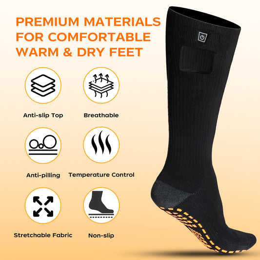Indoor Heated Socks with Non-Slip Silicone Sole – Warm & Cozy for Home Use