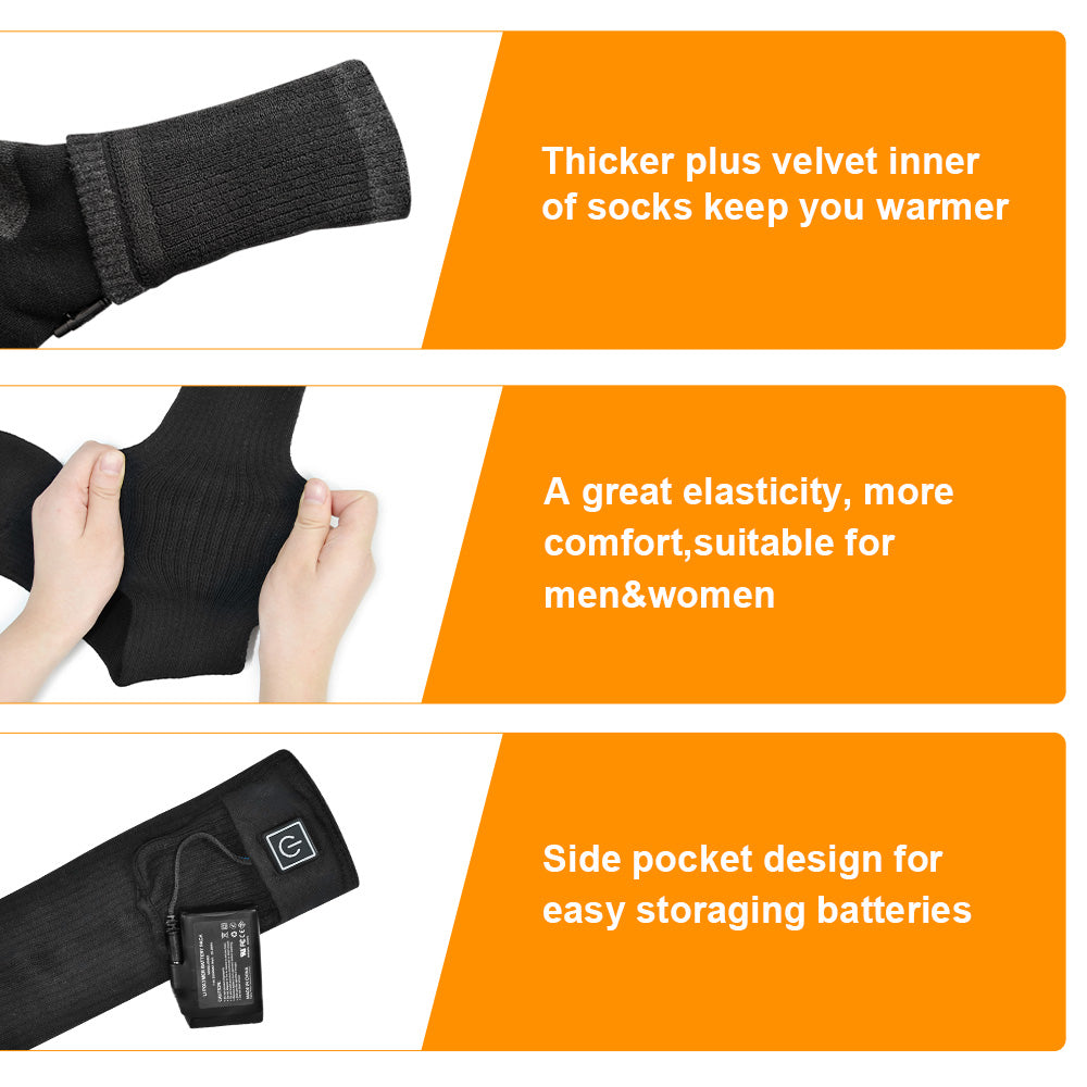 Heated Socks for Winter — Battery Powered Thermal Socks for Outdoor Sports, Hunting, and Cold Weather Work