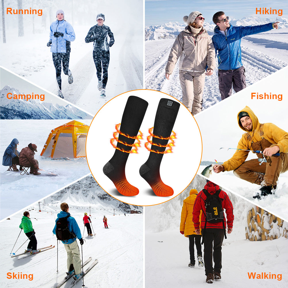 Heated Socks for Winter — Battery Powered Thermal Socks for Outdoor Sports, Hunting, and Cold Weather Work
