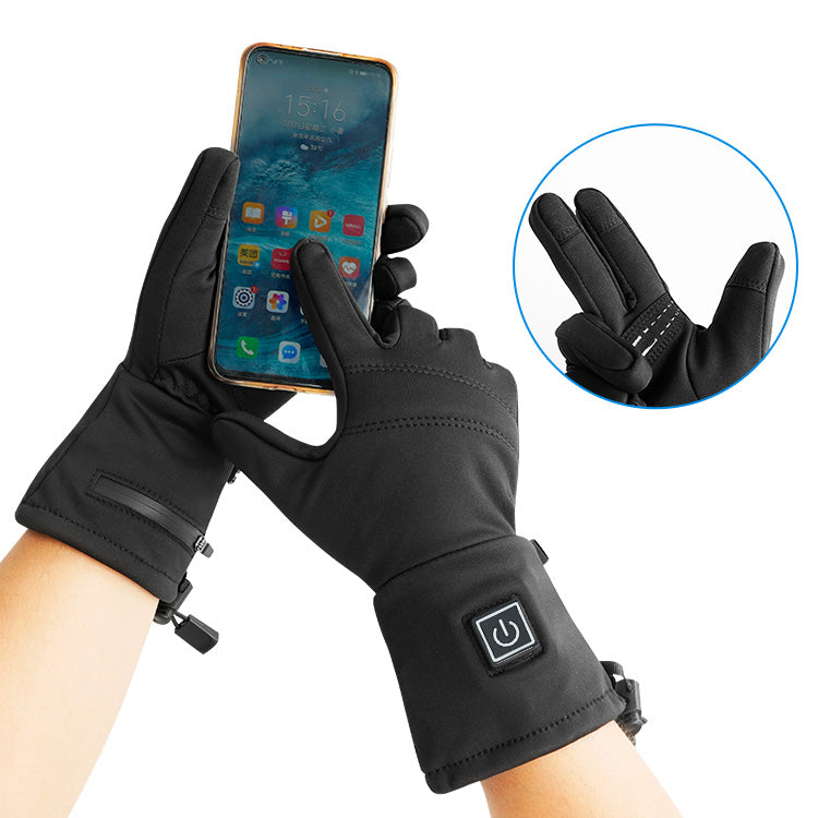 Heated Gloves for Men & Women, 3-Heat Settings Rechargeable Electric Winter Gloves, Finger & Back Hand Heating, Waterproof for Skiing, Cycling & Outdoor Work