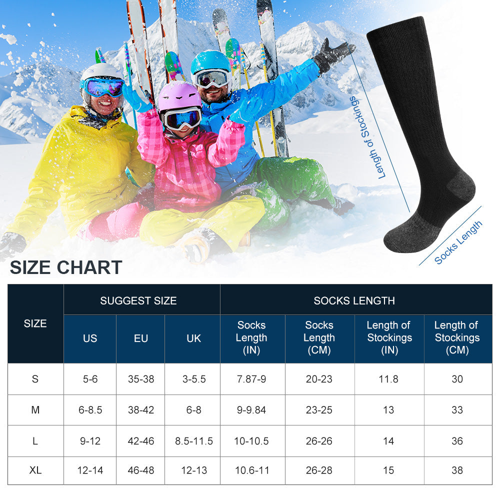 Heated Socks for Winter — Battery Powered Thermal Socks for Outdoor Sports, Hunting, and Cold Weather Work