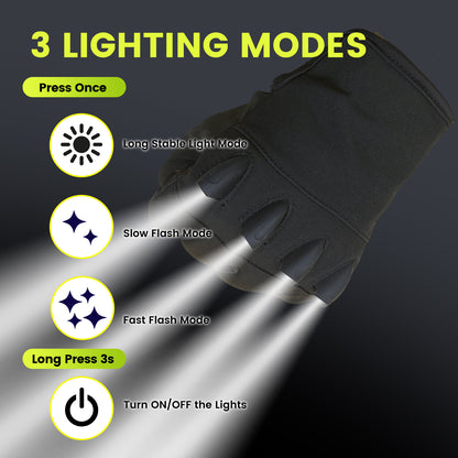 JLG05 LED Work Gloves – Durable Black Safety Gloves with Built-in Lights for Night Work