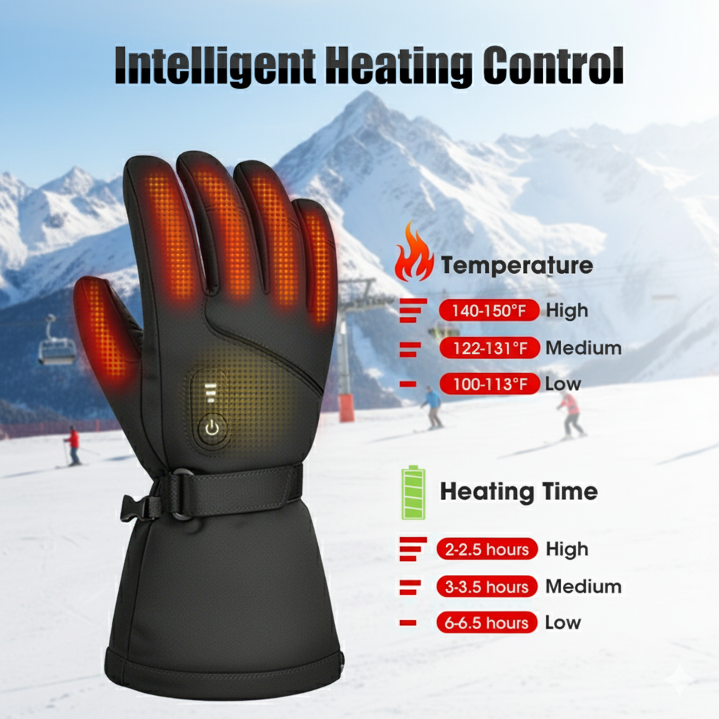 JHG34 Heated Gloves – Waterproof Electric Winter Gloves for Skiing, Cycling & Outdoor Work