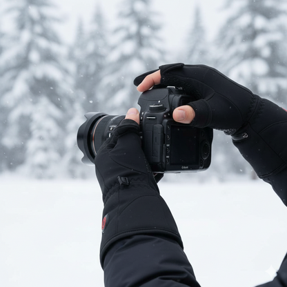 Thumb & Index Flip-Cap Heated Gloves – Lightweight Winter Gloves for Precision Tasks