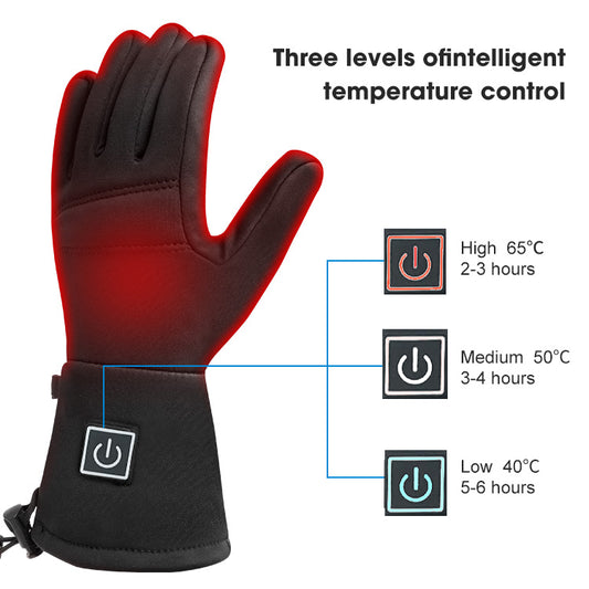 Heated Gloves for Men & Women, 3-Heat Settings Rechargeable Electric Winter Gloves, Finger & Back Hand Heating, Waterproof for Skiing, Cycling & Outdoor Work