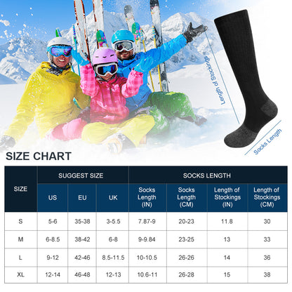 Heated Socks for Winter — Battery Powered Thermal Socks for Outdoor Sports, Hunting, and Cold Weather Work