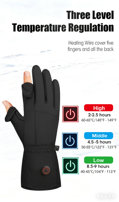 Thumb & Index Flip-Cap Heated Gloves – Lightweight Winter Gloves for Precision Tasks
